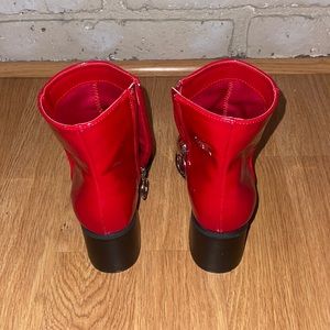 red latex boots